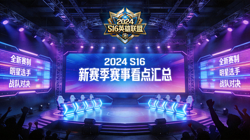 S16英雄联盟竞猜官方网站新闻动态配图，新赛季赛事看点汇总主题电竞舞台画面